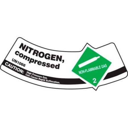 ACCUFORM Accuform Gas Cylinder Shoulder Label, Nitrogen Compressed, Dura-Vinyl, Each MCSLNIGXVE